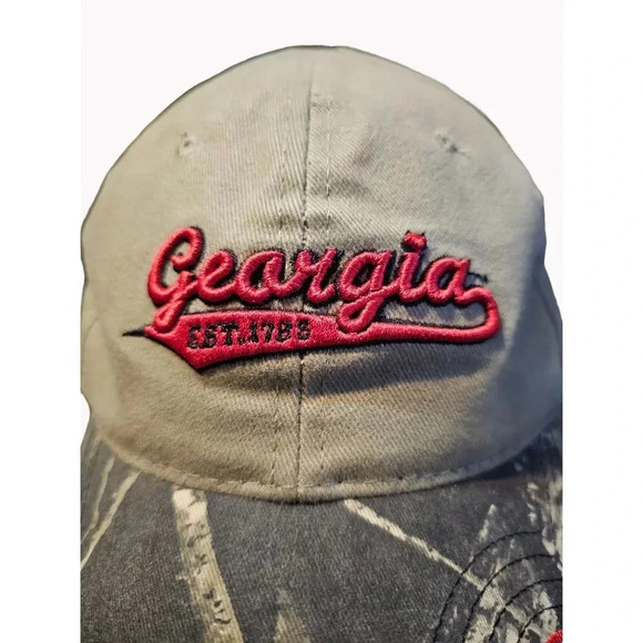 Georgia Bulldogs OC Outdoor Khaki & Camo Strap Back Adjustable Cap Hat GO DAWGS - Picture 2 of 9